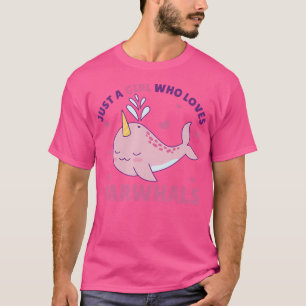 Nur ein Mädchen, das Narwhals Ocean Unicorn Lieben T-Shirt