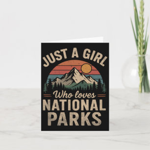 Nur ein Mädchen, das Nationalparks Lieben Vintage Karte