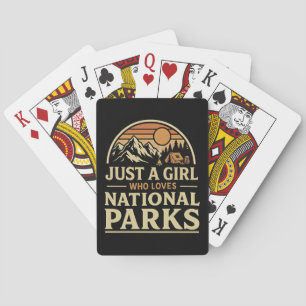 Nur ein Mädchen, das Nationalparks liebt Spielkarten