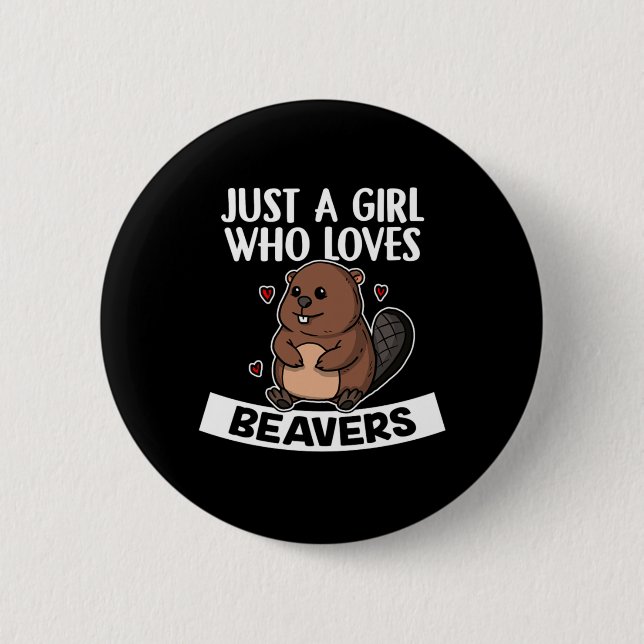 Nur ein Mädchen, das Niedliche Biberkostüme Liebe Button (Vorderseite)