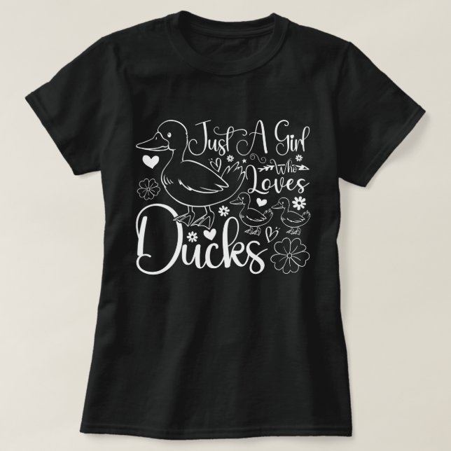 Nur ein Mädchen, das Niedliche Enten Lieben Enten  T-Shirt (Design vorne)