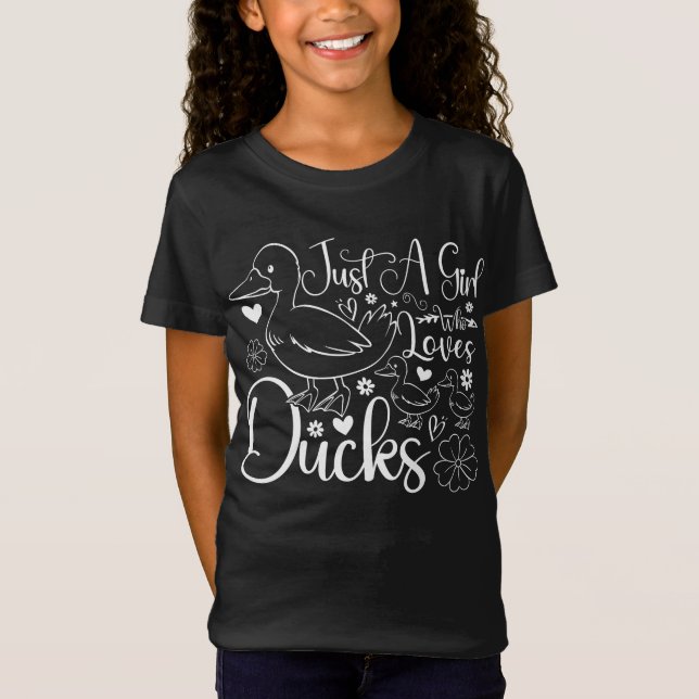 Nur ein Mädchen, das Niedliche Enten Lieben Enten  T-Shirt (Vorderseite)