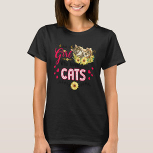 Nur ein Mädchen, das Niedliche Katzen Liebe T-Shirt
