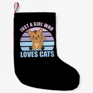 Nur ein Mädchen, das Niedliche Katzen Liebe, Vinta Kleiner Weihnachtsstrumpf