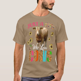 Nur ein Mädchen, das Niedliche Sonnenblumen Kühe B T-Shirt