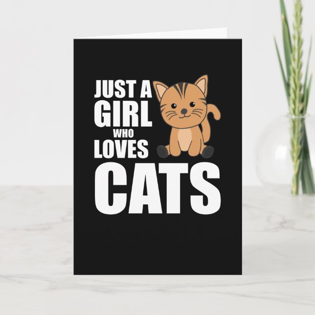 Nur ein Mädchen, das Niedliche Tiere Liebe Katzen  Karte (Vorderseite)