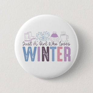 Nur ein Mädchen, das Niedliches saisonales Design Button
