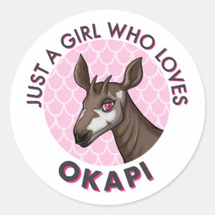 Nur ein Mädchen das Okapis liebt, Okapi Besessenhe Runder Aufkleber