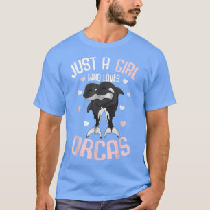 Nur ein Mädchen, das Orca-Wal-Kinder Mädchen liebt T-Shirt