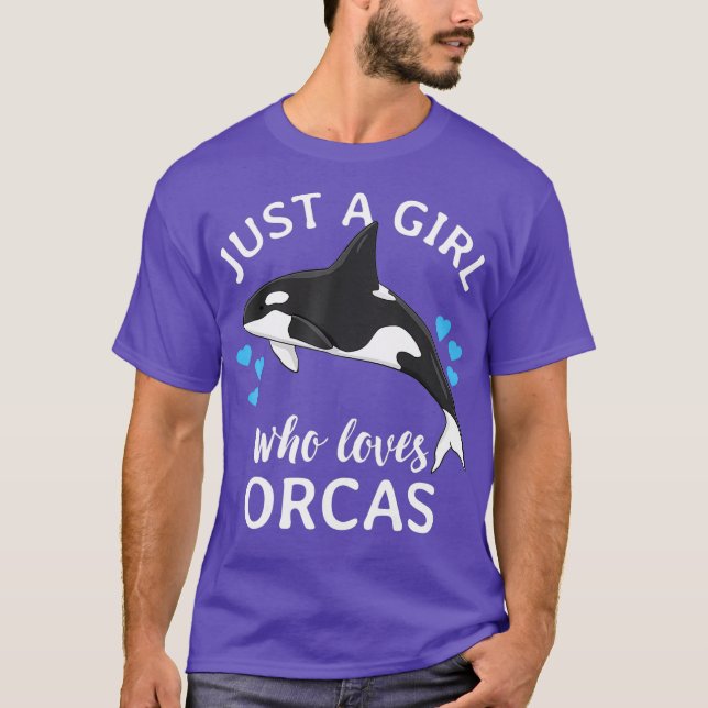 Nur ein Mädchen, das Orcas Killer Wale Sea Liebe T-Shirt (Vorderseite)