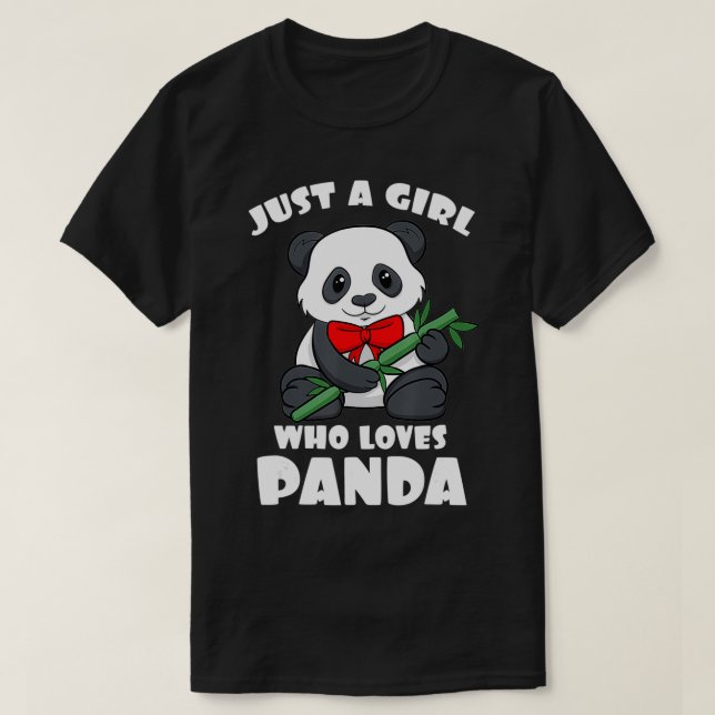 Nur ein Mädchen, das Panda Bamboo Black Patch Bea  T-Shirt (Design vorne)