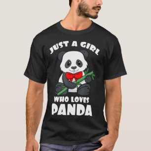 Nur ein Mädchen, das Panda Bamboo Black Patch Bea T-Shirt