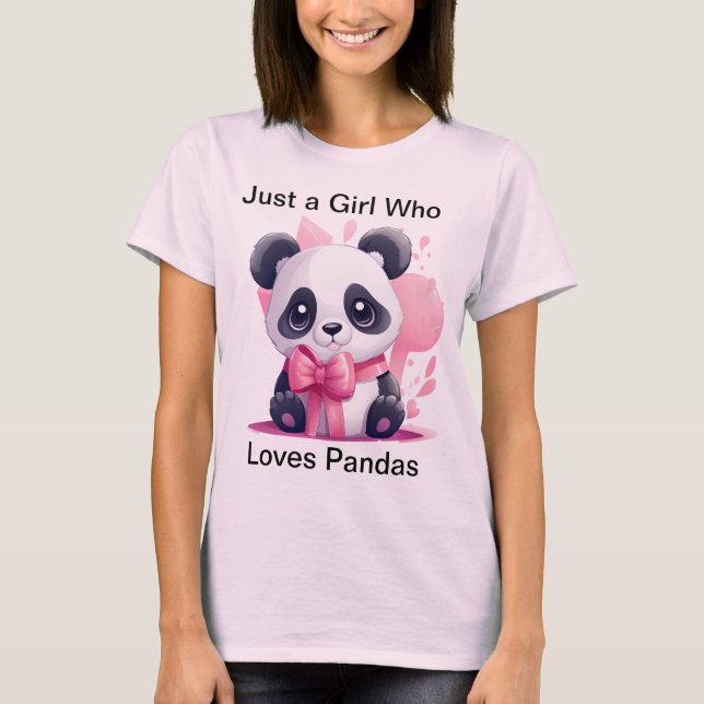Nur ein Mädchen, das Pandas Lieben - Niedlich Pand T-Shirt (Vorderseite)