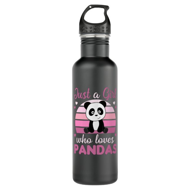Nur ein Mädchen, das Pandas Lieben - Sweet Panda Edelstahlflasche (Vorderseite)