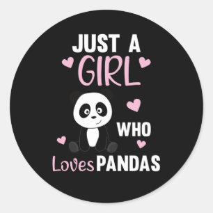 Nur ein Mädchen, das Pandas Lieben - Sweet Panda Runder Aufkleber