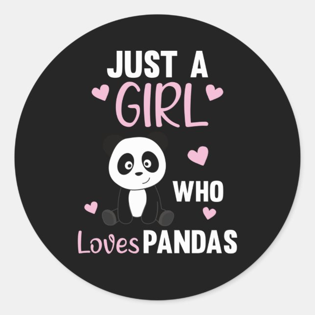 Nur ein Mädchen, das Pandas Lieben - Sweet Panda Runder Aufkleber (Vorderseite)