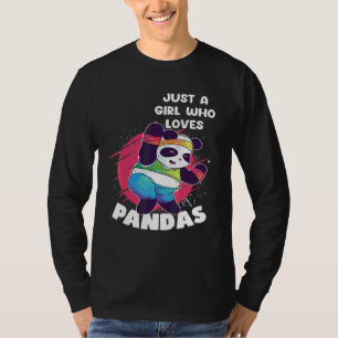 Nur ein Mädchen, das Pandas liebt Asiatischer Bär T-Shirt
