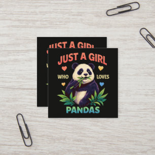 Nur ein Mädchen das Pandas liebt Süß Quadratische Visitenkarte