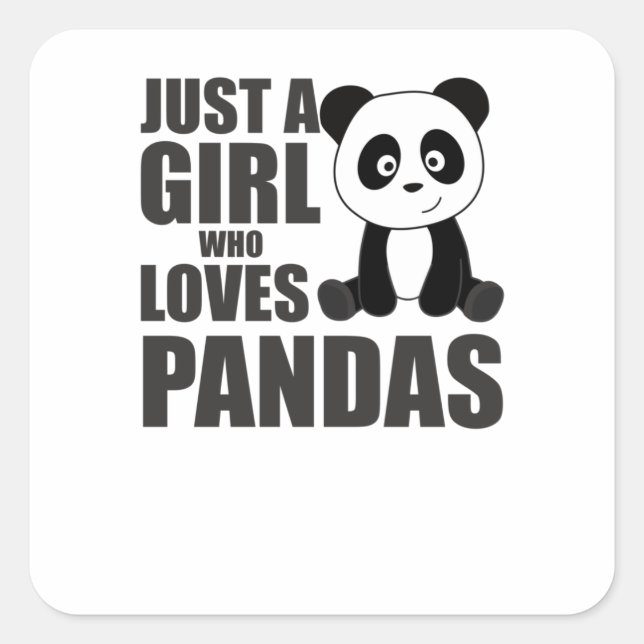 Nur ein Mädchen, das Pandas-Niedliche Tiere Lieben Quadratischer Aufkleber (Vorderseite)