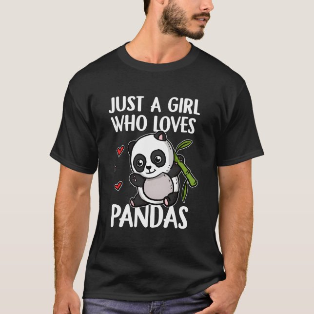 Nur ein Mädchen, das Pandas Panda Lieben Bear Nied T-Shirt (Vorderseite)