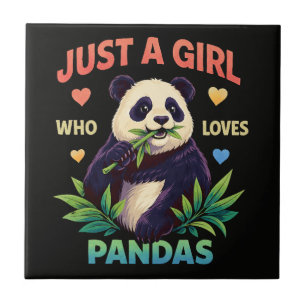 Nur ein Mädchen, das Pandas süß findet Fliese