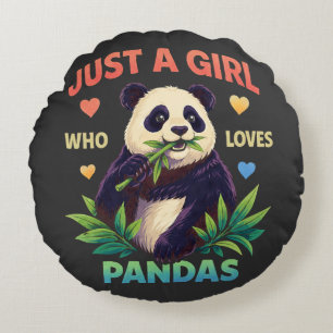 Nur ein Mädchen, das Pandas süß findet Rundes Kissen