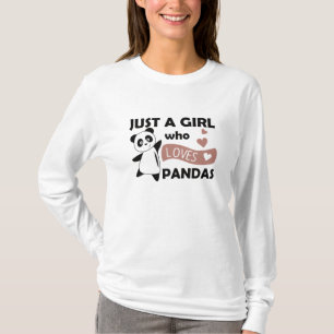 Nur ein Mädchen, das Pandas süße Herz für Lieben h T-Shirt