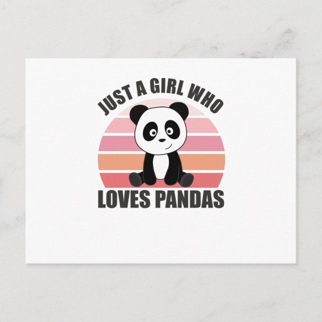 Nur ein Mädchen, das Pandas Sweet Animals Lieben Postkarte (Vorderseite)