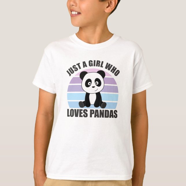 Nur ein Mädchen, das Pandas Sweet Animals Lieben T-Shirt (Vorderseite)