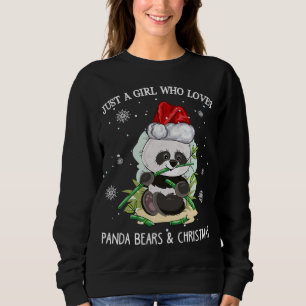 Nur ein Mädchen, das Pandas und Weihnachten Liebe Sweatshirt