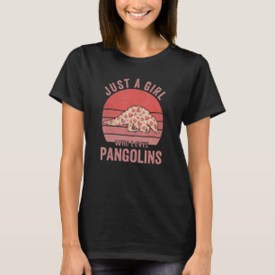 Nur ein Mädchen, das Pangolins Lieben Pangolin-Zit T-Shirt