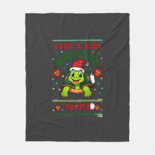 Nur ein Mädchen, das passende Turtle-Weihnachten m Fleecedecke