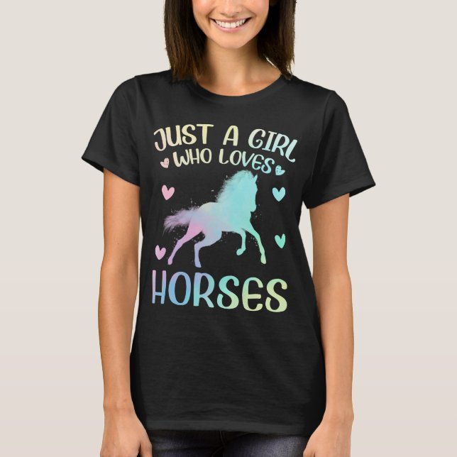 Nur ein Mädchen, das Pferd Liebe T-Shirt (Vorderseite)