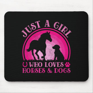 Nur ein Mädchen, das Pferde Hunde Frauen Mädchen l Mousepad