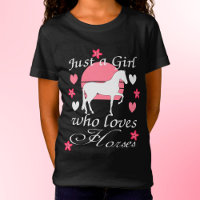 Nur ein Mädchen, das Pferde in Rose Liebe Rosa T -