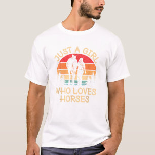 Nur ein Mädchen, das Pferde Liebe Reiten Cowg T-Shirt