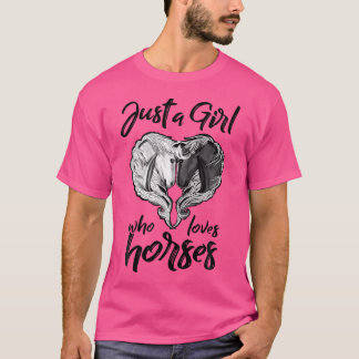 Nur ein Mädchen, das Pferde Liebe Reiten Eque T-Shirt