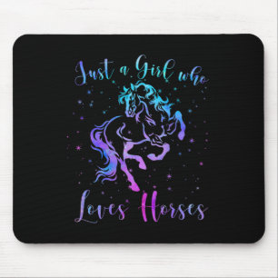 Nur ein Mädchen, das Pferde Liebe Reitsport Wome Mousepad