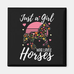 Nur ein Mädchen, das Pferde Liebe Shirt Frauen Pfe Magnet