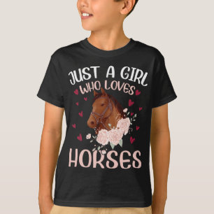 Nur ein Mädchen, das Pferde Liebe T-Shirt