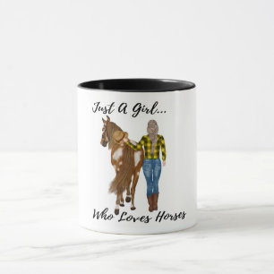 Nur ein Mädchen, das Pferde Liebe Tasse