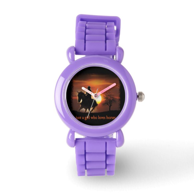nur ein Mädchen, das Pferde Lieben Armbanduhr (Vorderseite)
