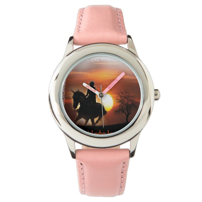 nur ein Mädchen, das Pferde Lieben Armbanduhr (Vorderseite)