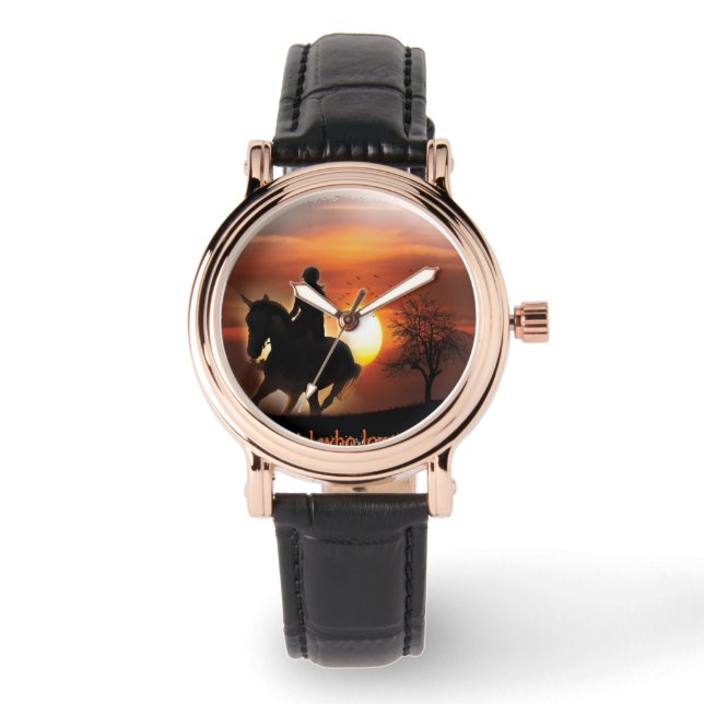 nur ein Mädchen, das Pferde Lieben Armbanduhr (Vorderseite)