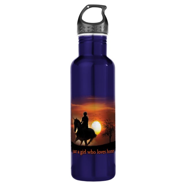 nur ein Mädchen, das Pferde Lieben Edelstahlflasche (Vorderseite)