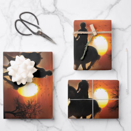 nur ein Mädchen, das Pferde Lieben Geschenkpapier Set