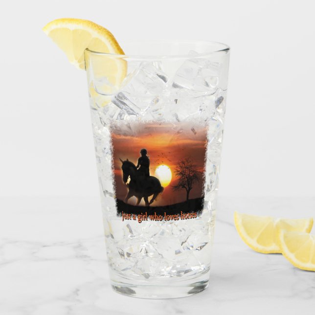 nur ein Mädchen, das Pferde Lieben Glas (Vorderseite Ice)