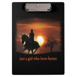 nur ein Mädchen, das Pferde Lieben Klemmbrett