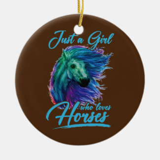 Nur ein Mädchen, das Pferde Lieben macht, Niedlich Keramik Ornament