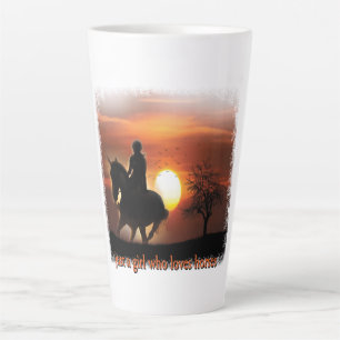 nur ein Mädchen, das Pferde Lieben Milchtasse
